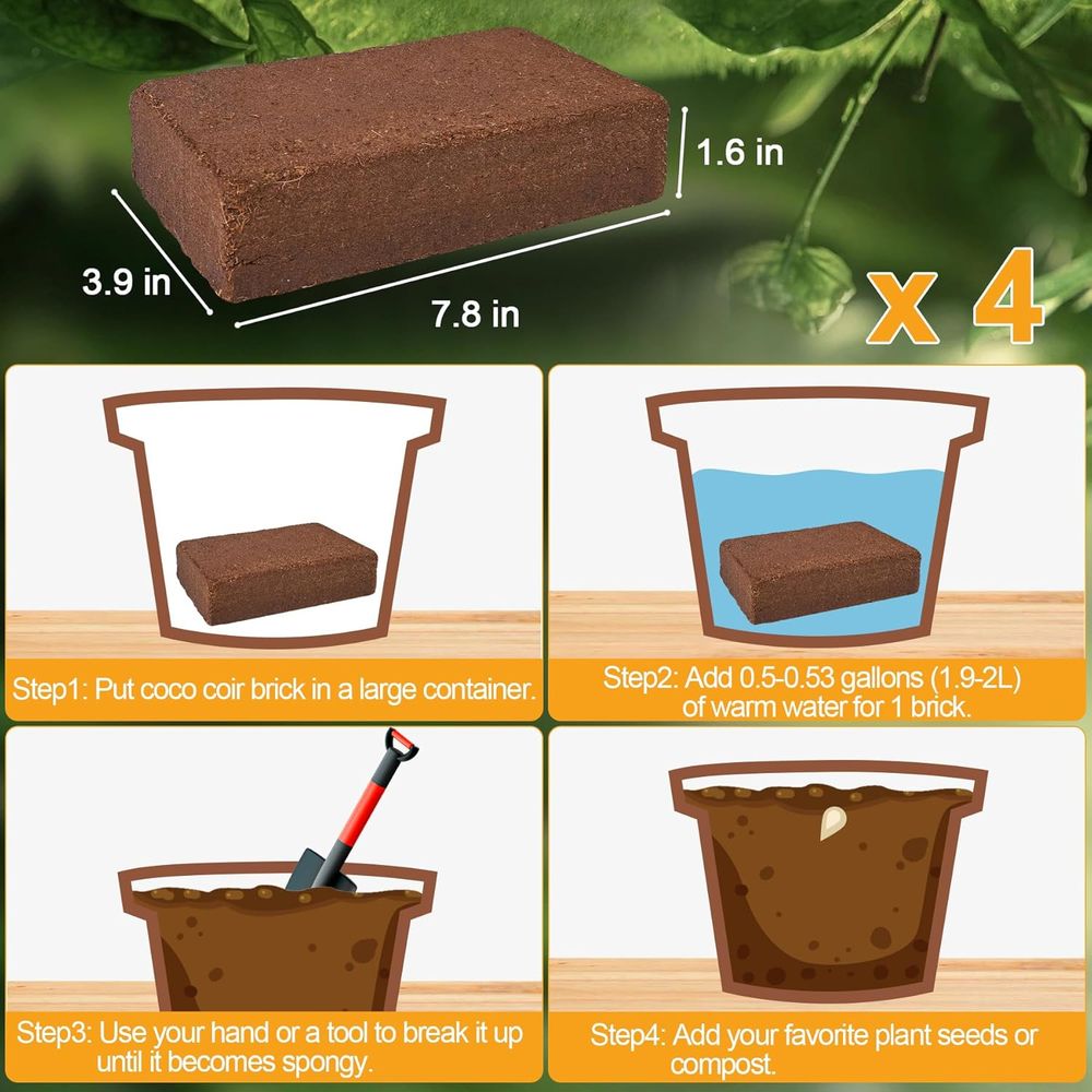Organic Coconut Coir 4 Pcs Com - đánh giá và giá Substrate Coconut Fiber