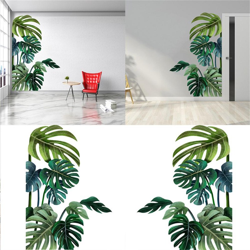 Large Nordic Green Leaf Wall S - đánh giá và giá Pvc Panel Background