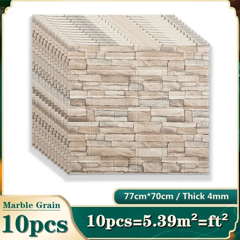 10PCS Self Adhesive 3D Brick W - đánh giá và giá Pvc Panel Background