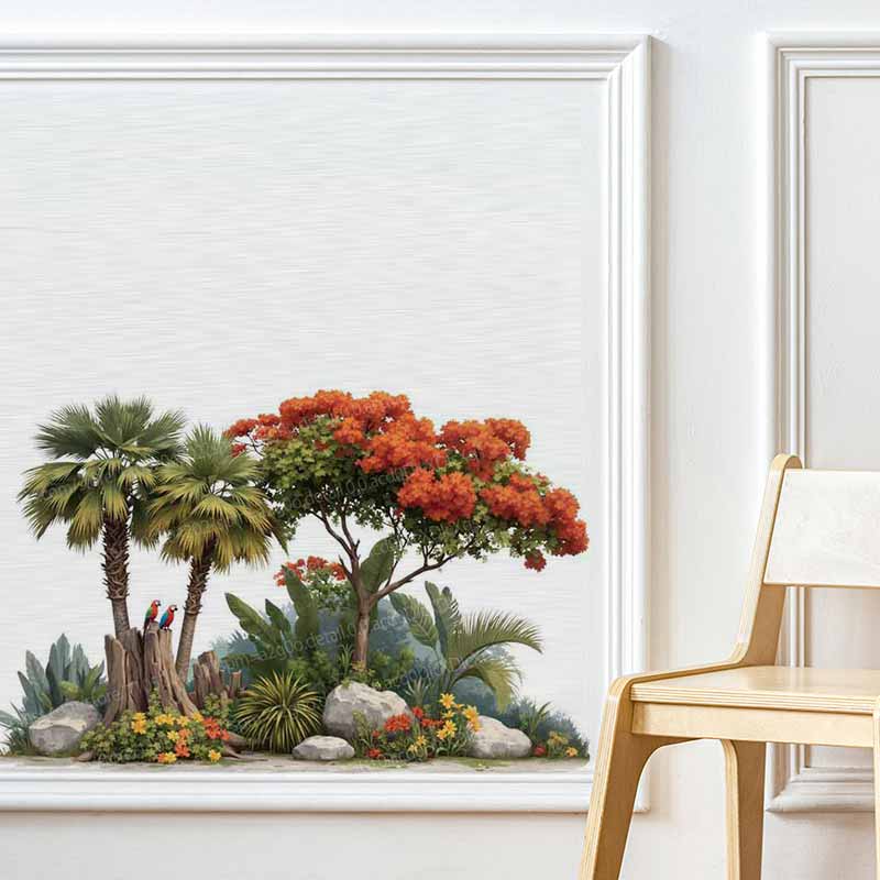 Tropical Plant Flower Tree Wal - đánh giá và giá Pvc Panel Background